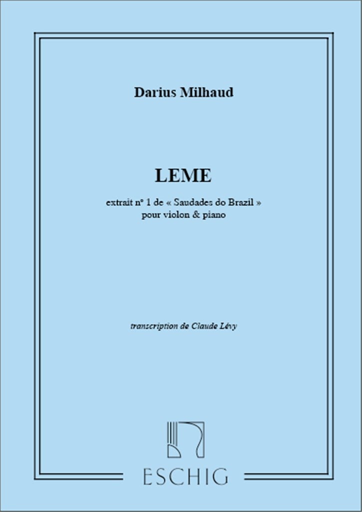 Saudades Do Brazil N 1 Leme Violon-Piano (Levy)